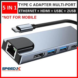 5 in 1 converter type c hdmi lan