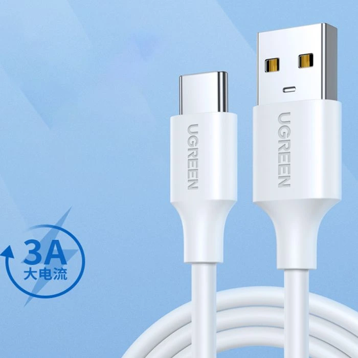 UGREEN L302 USB-A to USB-C 18W Fast Charging Cable - White - Image 2