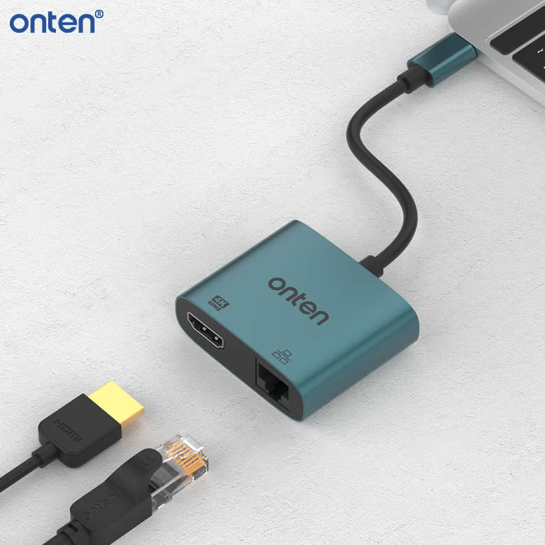 Onten USB Type C to HDMI Video Adapter with RJ45 - Image 2