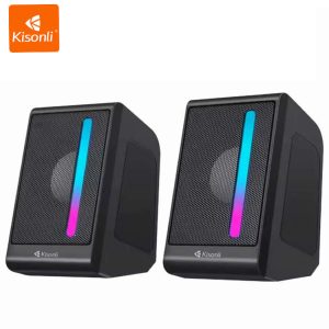 Kisonli X16 Mini Usb 2.0 Portable Speaker For Laptop Pc With Rgb Light