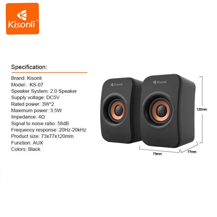 Kisonli ks 07 Usb Speaker for computer laptop specs